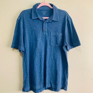 Banana Republic Vintage Slub cotton polo shirt in Icy Cove blue size medium